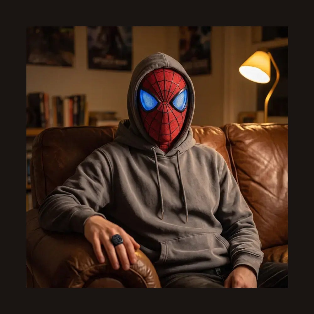 Le masque porté sous une capuche, bague au doigt