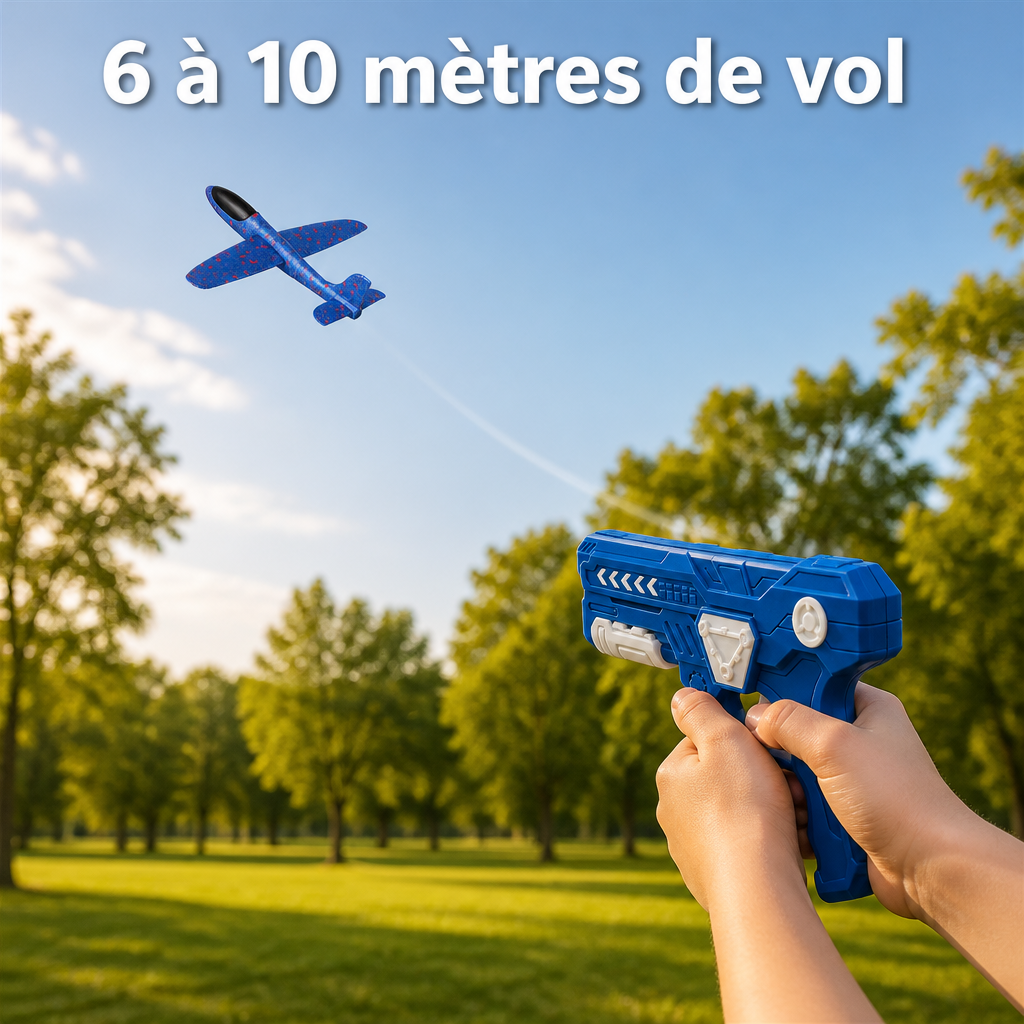 Lancement vers le ciel dans un parc, 6 à 10 mètres de vol