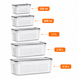 Tailles : 350 ml, 800 ml, 1,7 L, 3,15 L, 4,15 L