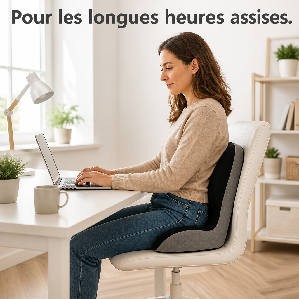 Coussin installé sur une chaise de bureau