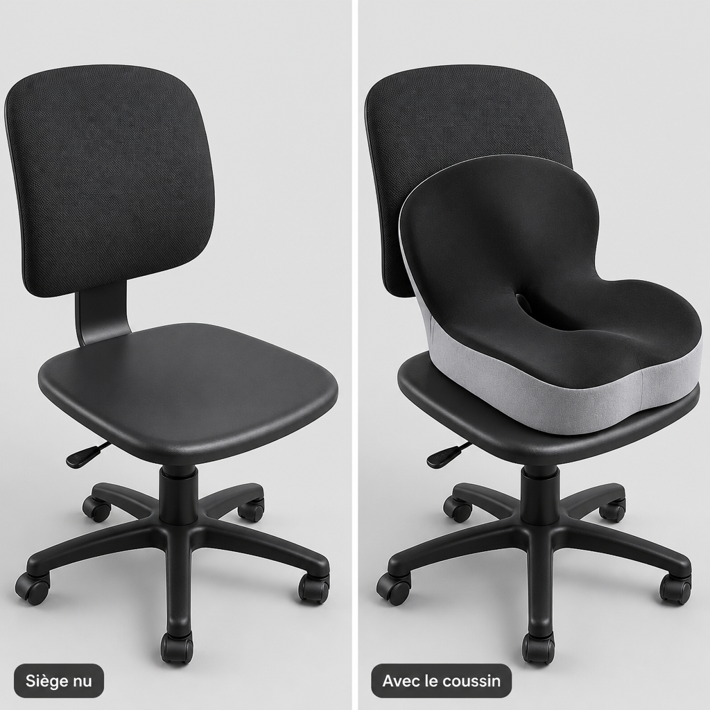 Siège nu et siège équipé du coussin