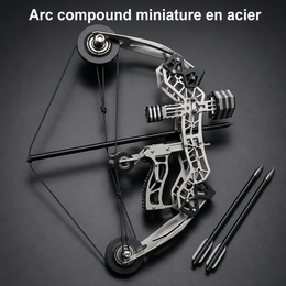 Arc compound miniature en acier inoxydable avec deux flèches