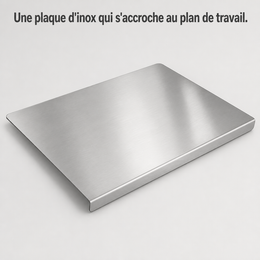 Planche à découper en acier inoxydable avec rebord replié