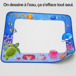 Tapis de dessin à l'eau, bordure monde marin