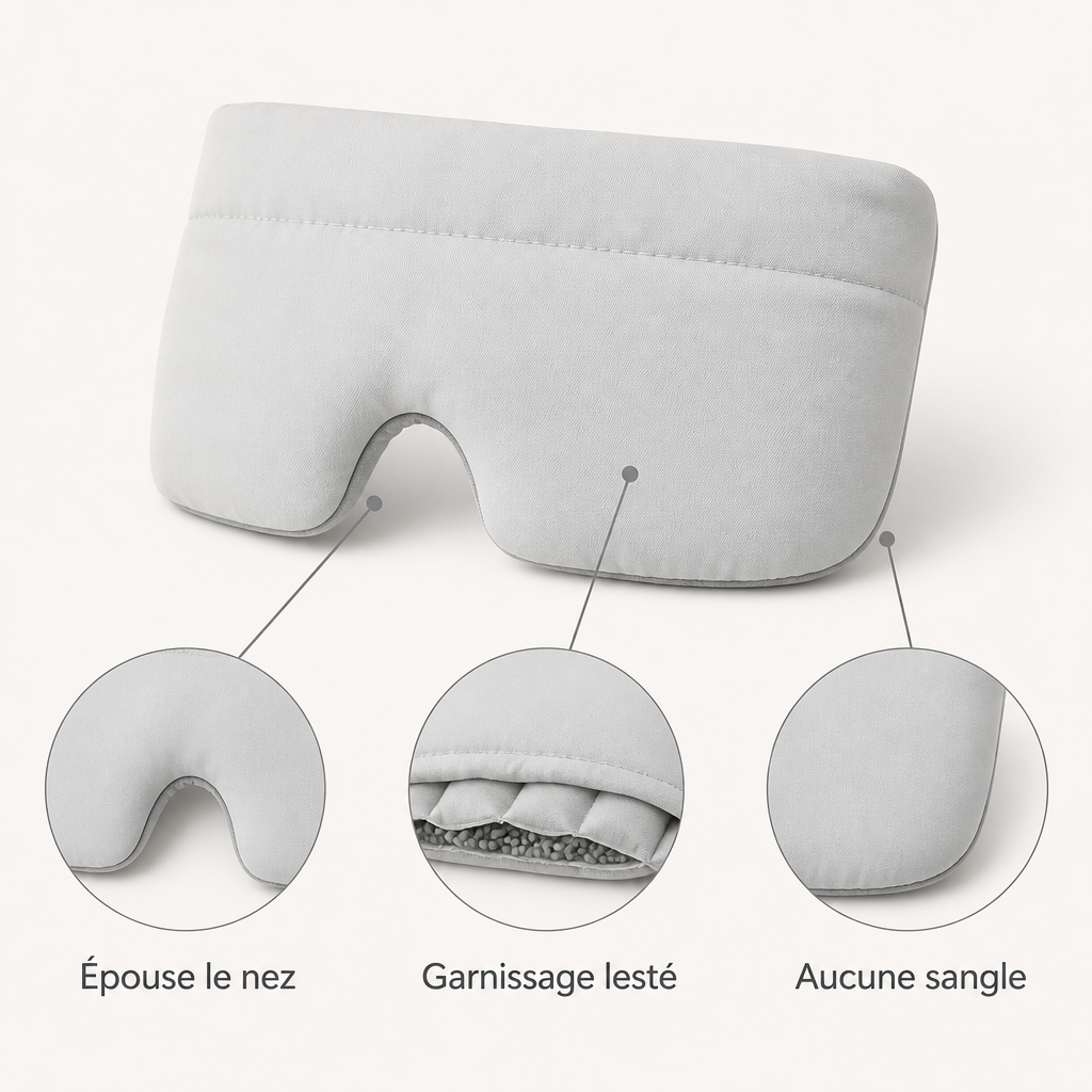 Épouse le nez, garnissage lesté, aucune sangle