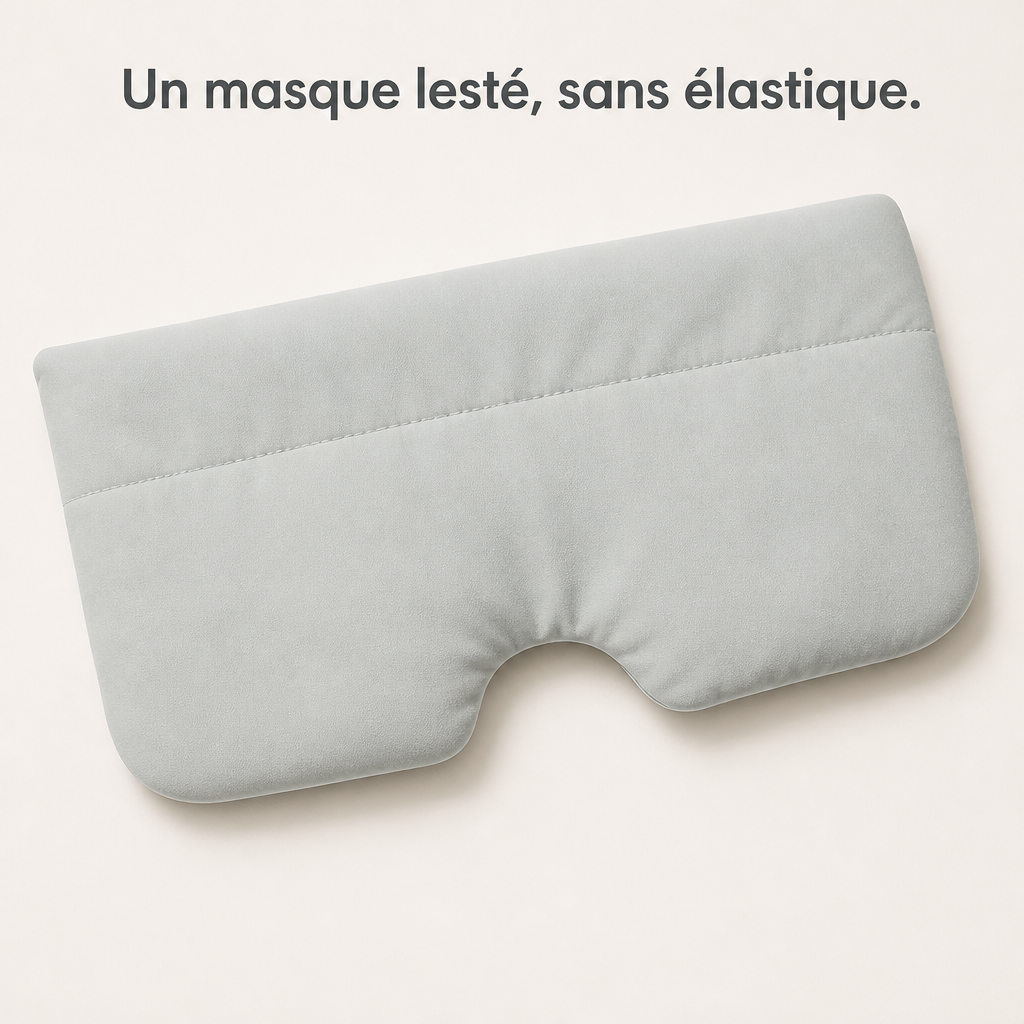 Masque de nuit lesté sans élastique